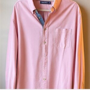 Nautica Pink Casual Button Down Shirt